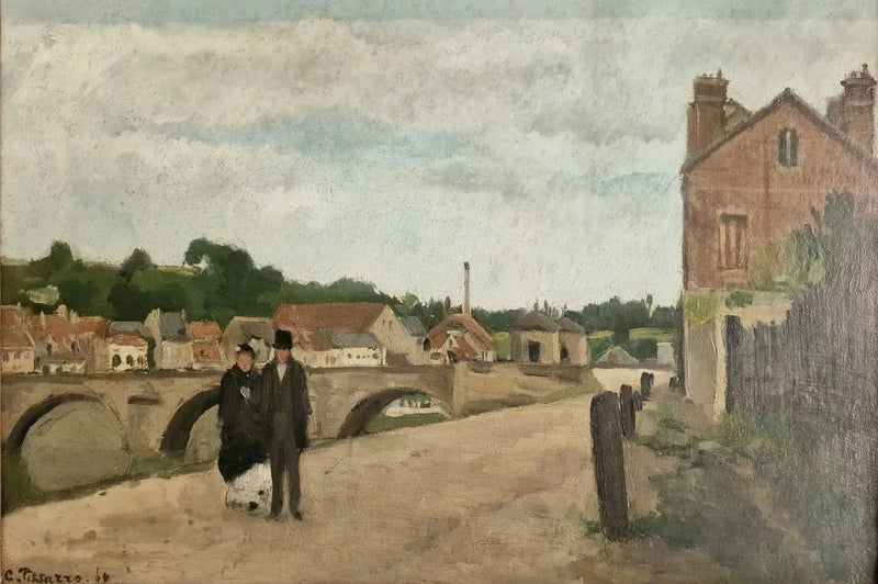 The Lock Path and the Pontoise Bridge - Camille Pissarro