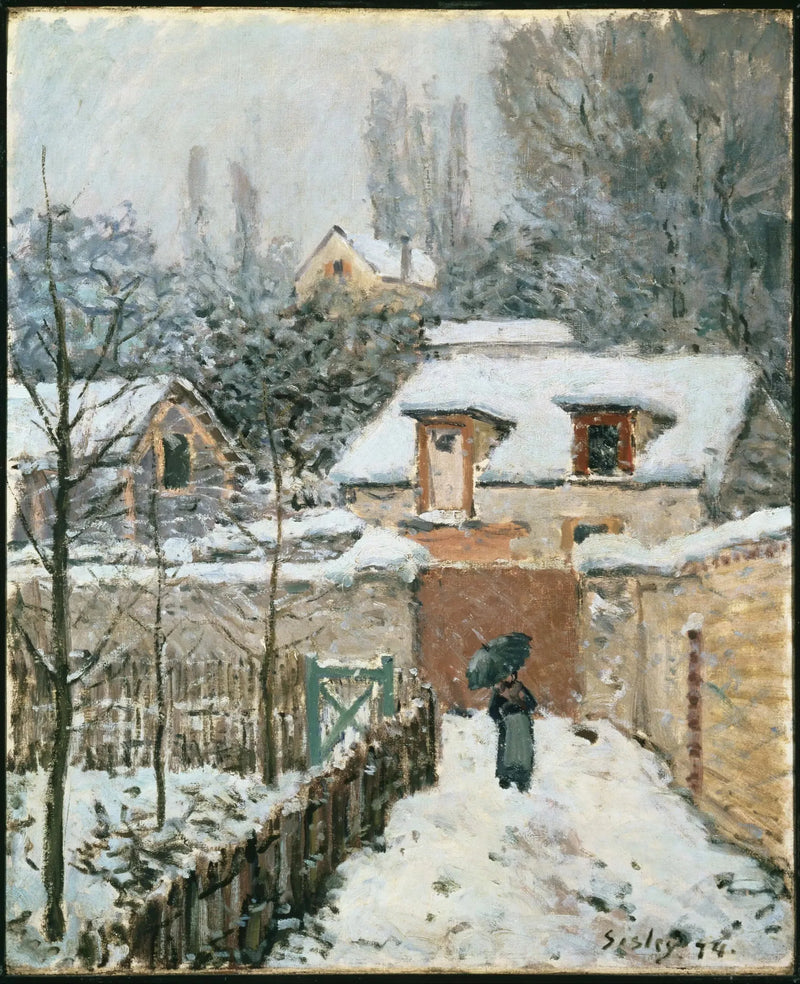 The Path of Étarché under the Snow at Louveciennes - Alfred Sisley