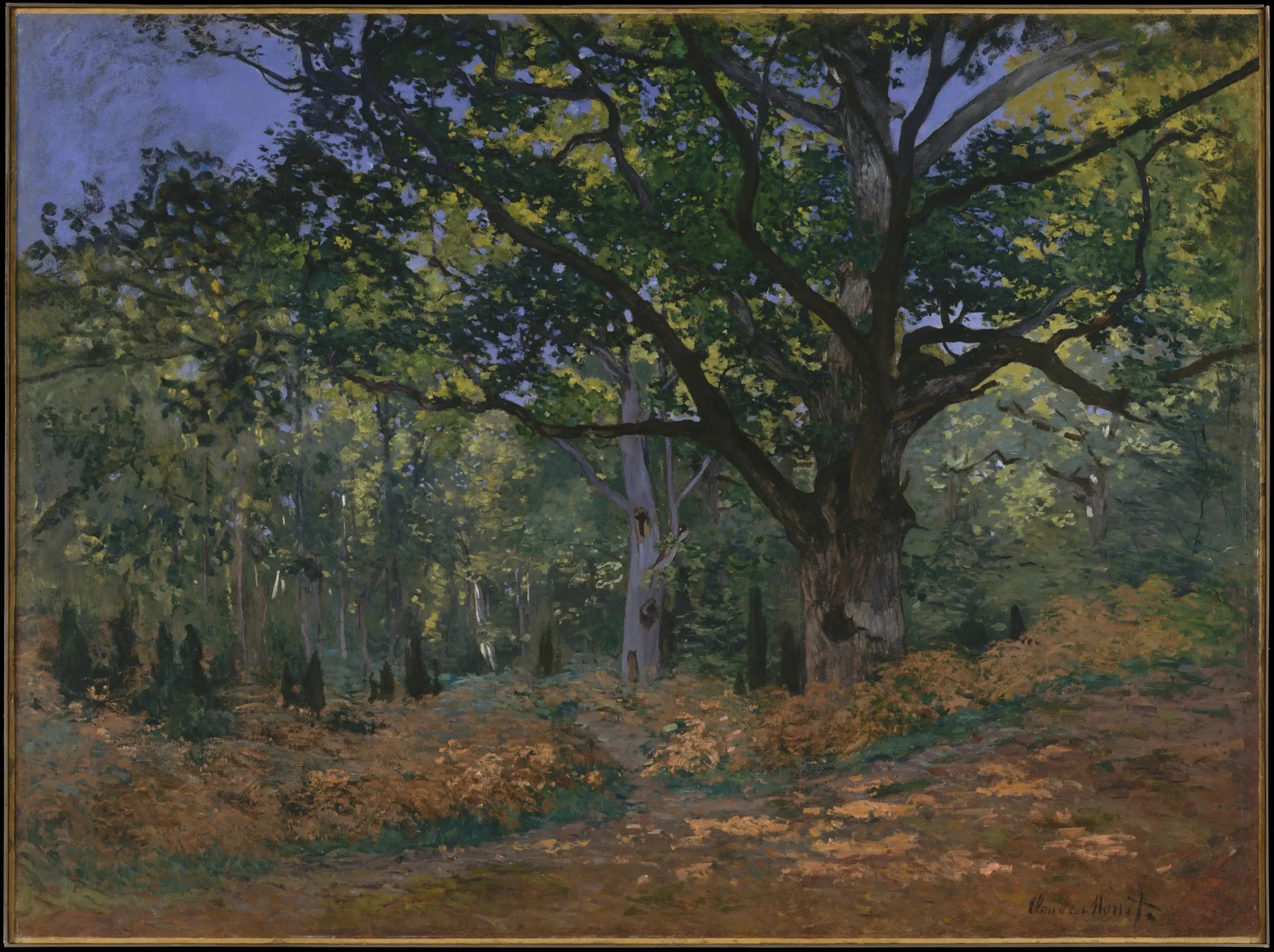 Le Chêne de Bodmer, la route de Chailly - Claude Monet image 1 tableau peint à l’huile sur toile