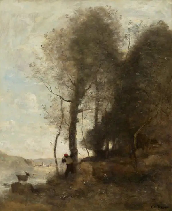 The goat herder at the edge of the woods - Jean-Baptiste Camille Corot