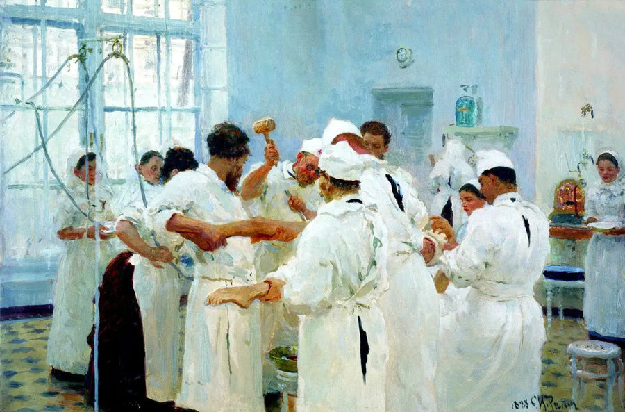 The surgeon E. V. Pavlov in the operating room - Ilya Repin