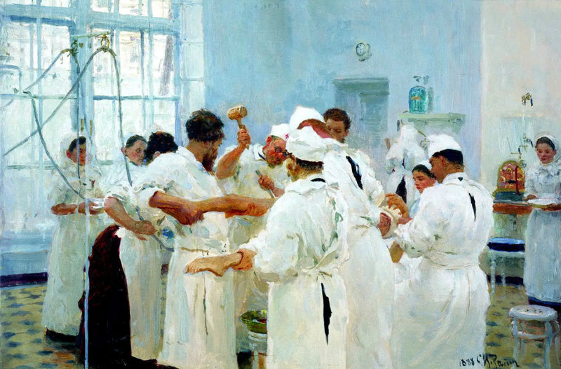 The surgeon E. V. Pavlov in the operating room - Ilya Repin