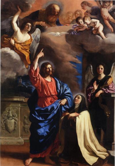 The Christ apparaissant à Sainte Thérèse - Guercino