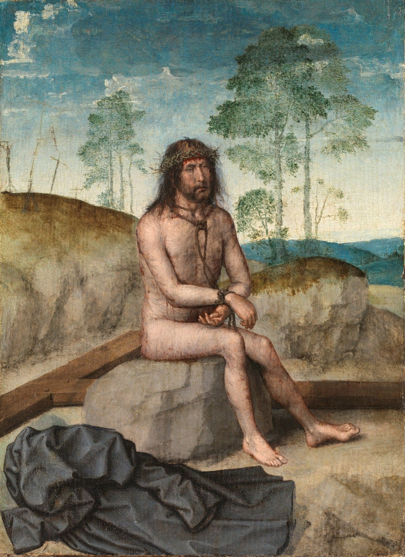 The Christ Sitting on a Cold Stone - Juan de Flandes