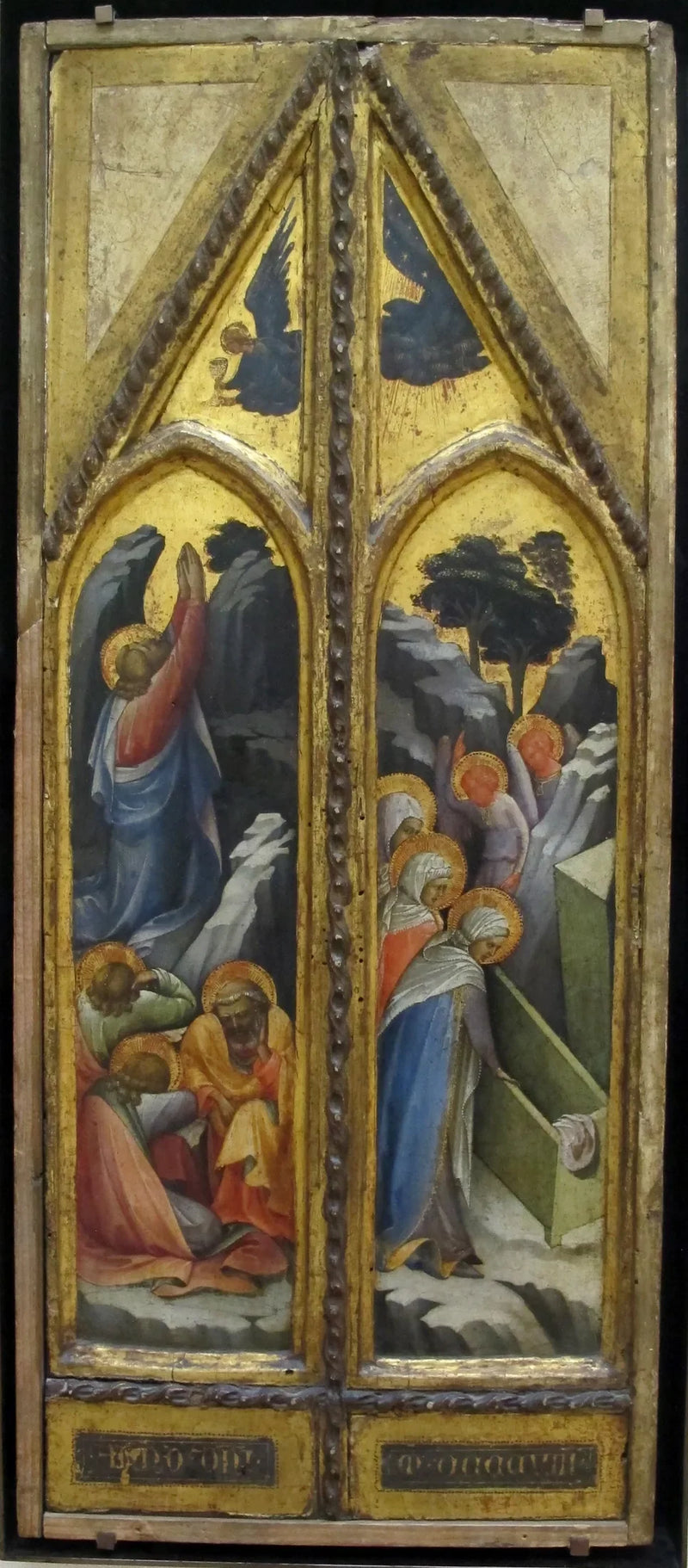 Christ in the Garden of Gethsemane ; The Holy Women at the Tomb - Lorenzo Monaco