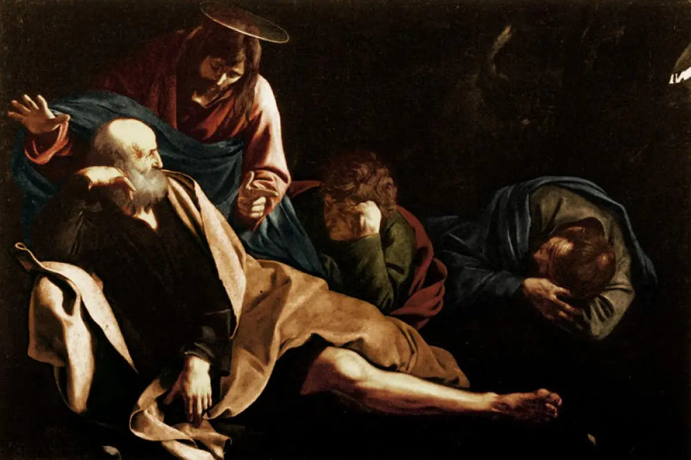 Reproduction du tableau « Le Christ au mont des Oliviers - Le Caravage » par Alpha Reproduction en peinture à l’huile