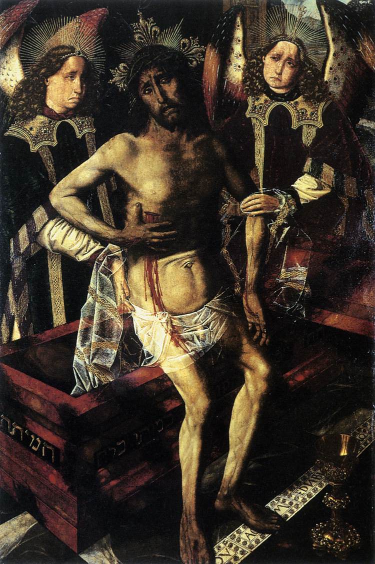 The Christ au tombeau soutenu par deux anges - Bartolomé Bermejo