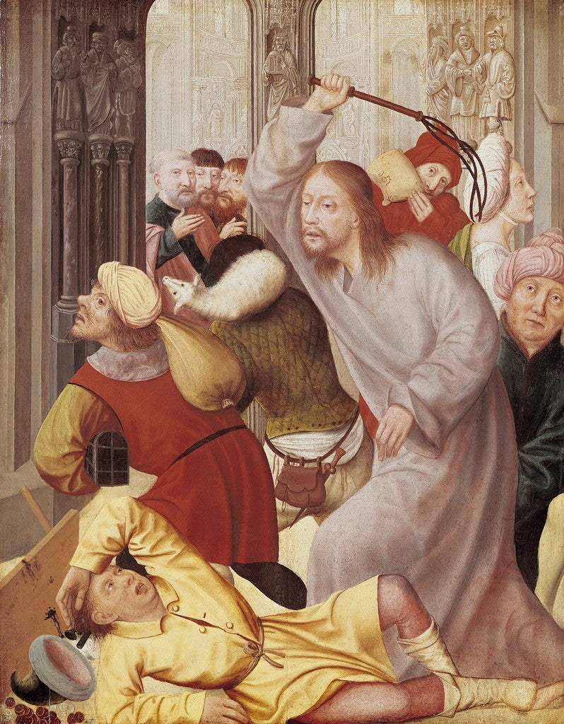 The Christ Chasing the Money Changers from the Temple. - Quentin Metsys