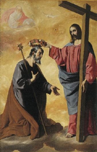 The Christ Couronnant Saint Joseph - Francisco de Zurbarán