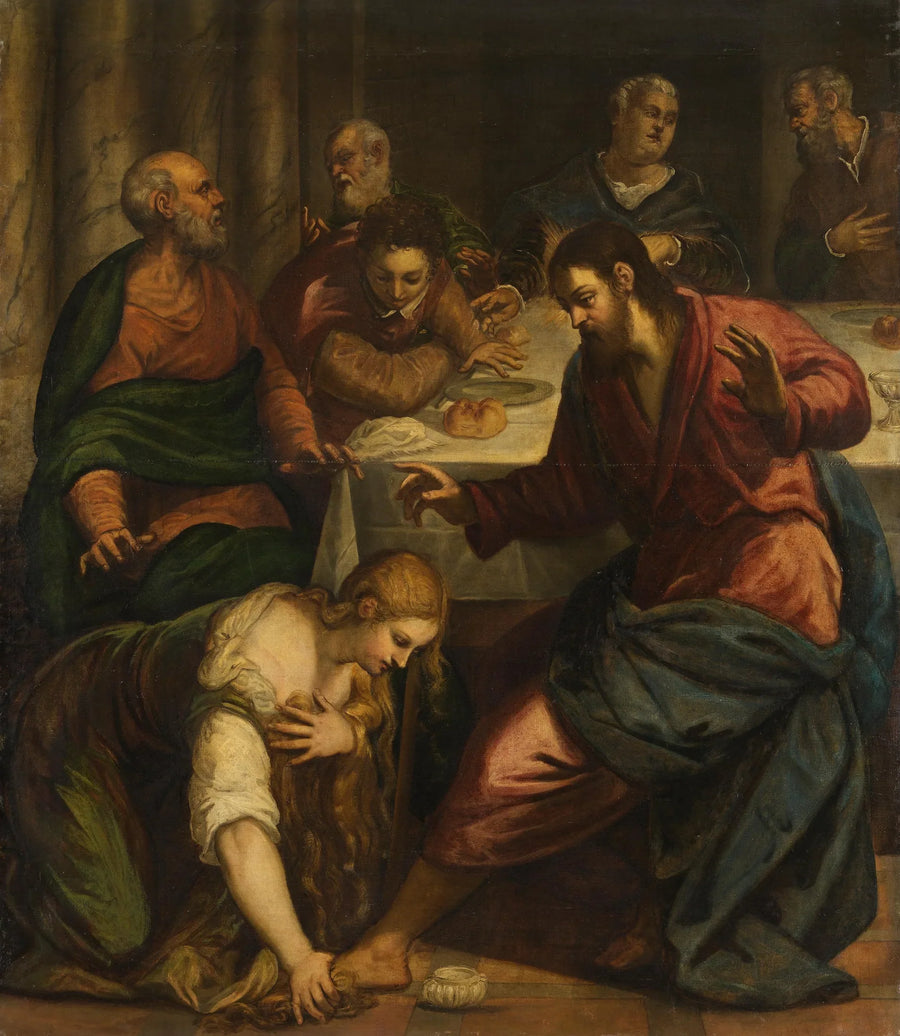 The Christ dans la maison du pharisien Simon - Jacopo Tintoretto