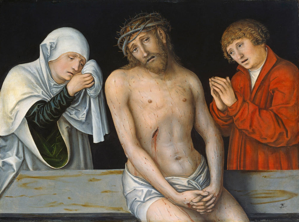 Le Christ de douleurs entre la Vierge et saint Jean-Baptiste - Lucas Cranach the Elder image 1 reproduction réalisée par Alpha Reproduction
