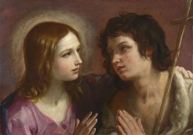 The Christ embracing Saint John the Baptist - Guido Reni