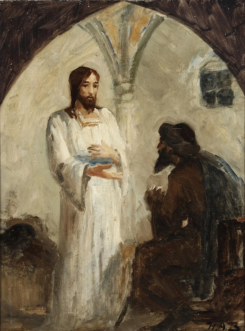 The Christ en conversation avec un disciple. - H. A. Brendekilde