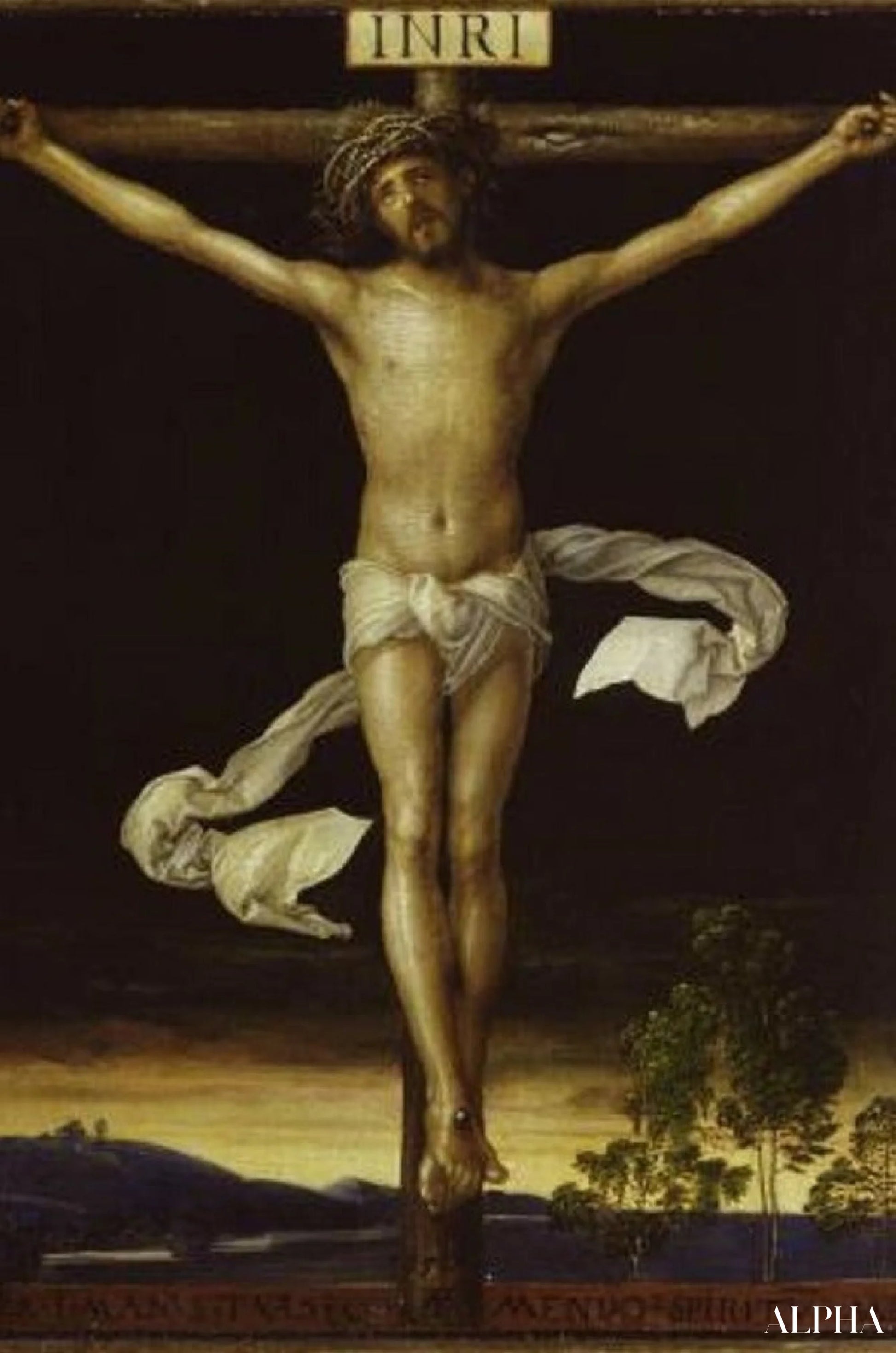 Reproduction du tableau « Le Christ en croix - Albrecht Dürer » par Alpha Reproduction en peinture à l’huile