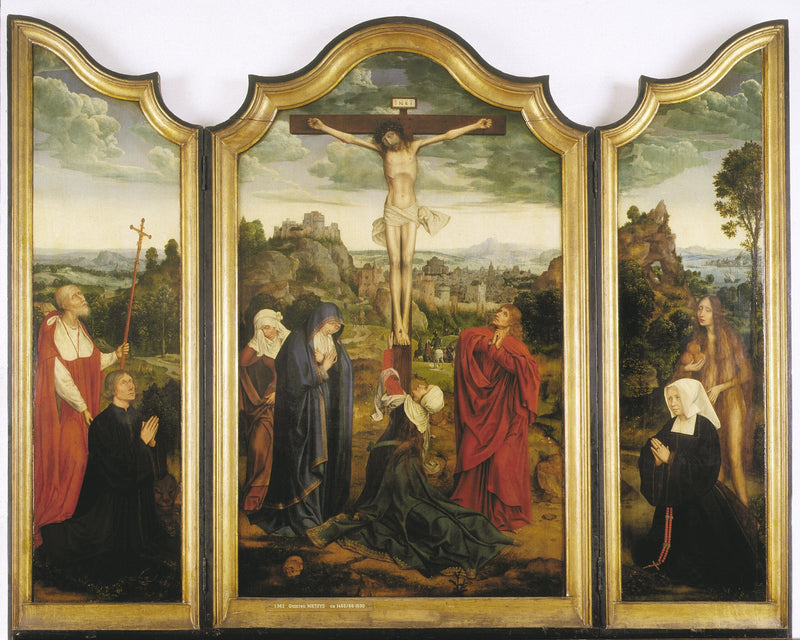 The Christ on the cross with donors - Quentin Metsys