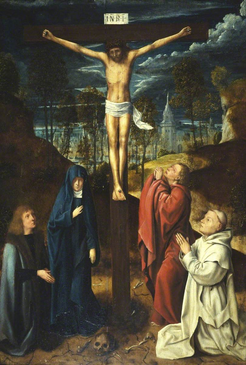 The Christ on the cross between the Virgin, Saint John and two donors - Quentin Metsys
