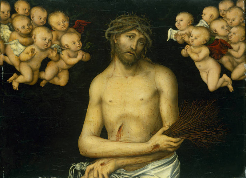 The Christ en homme de douleur entouré d'anges - Lucas Cranach the Elder
