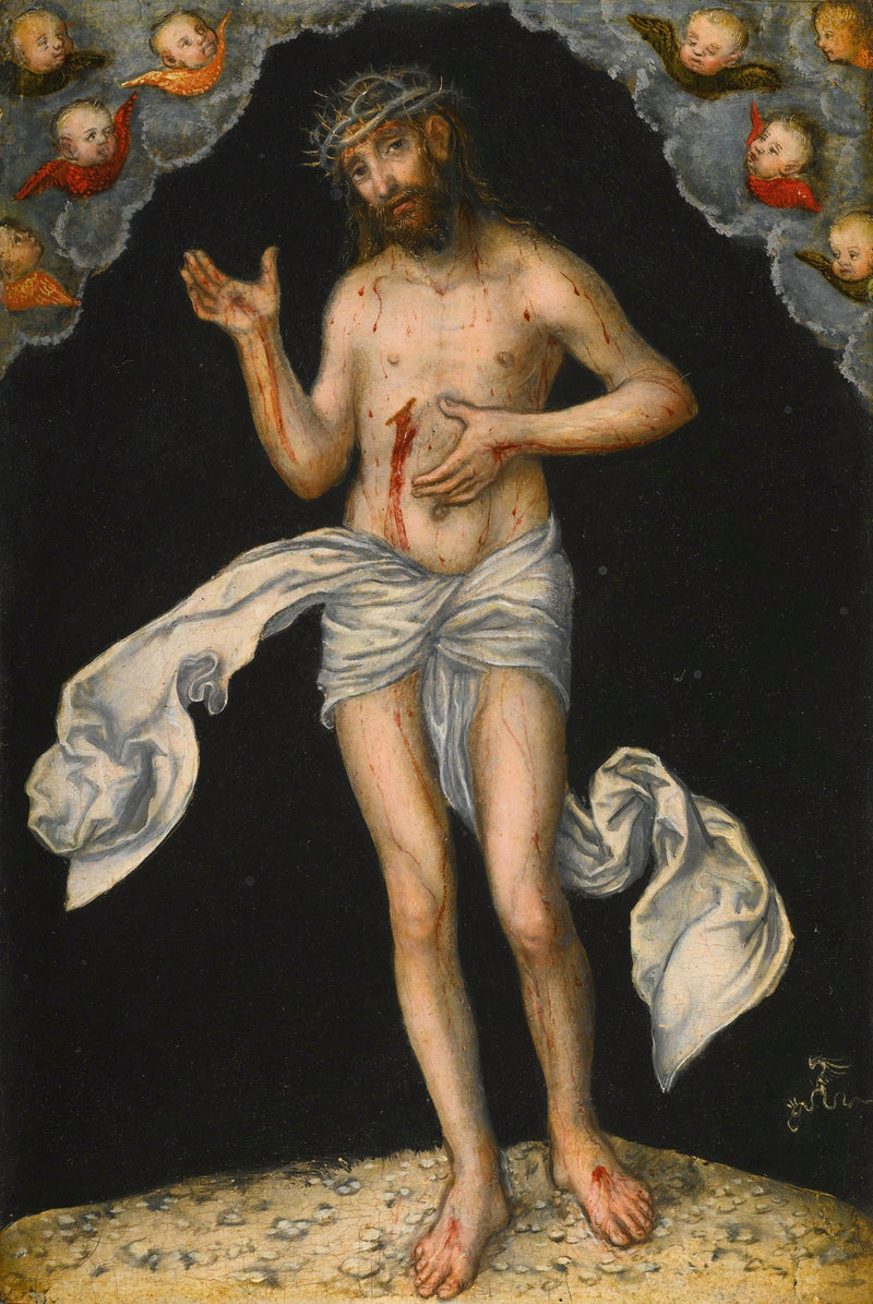 The Christ en homme de douleur montrant ses blessures - Lucas Cranach the Elder
