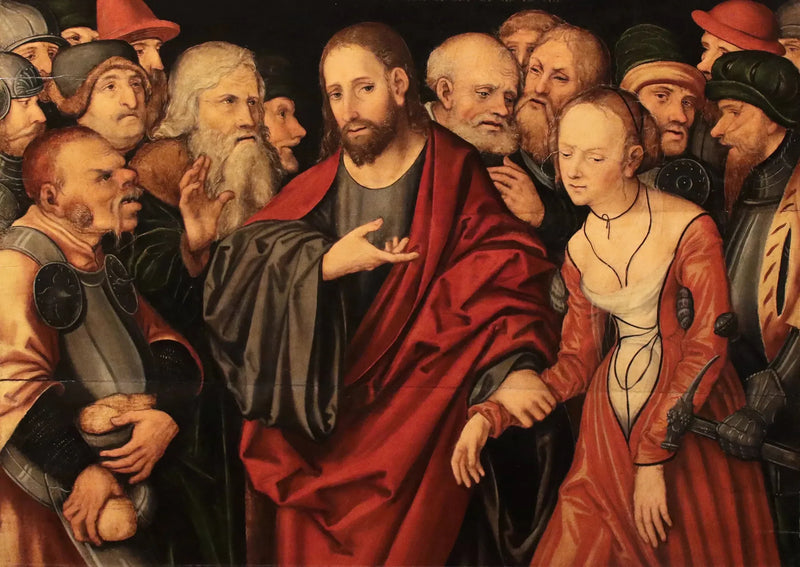 The Christ and the Adulteress - Lucas Cranach the Elder