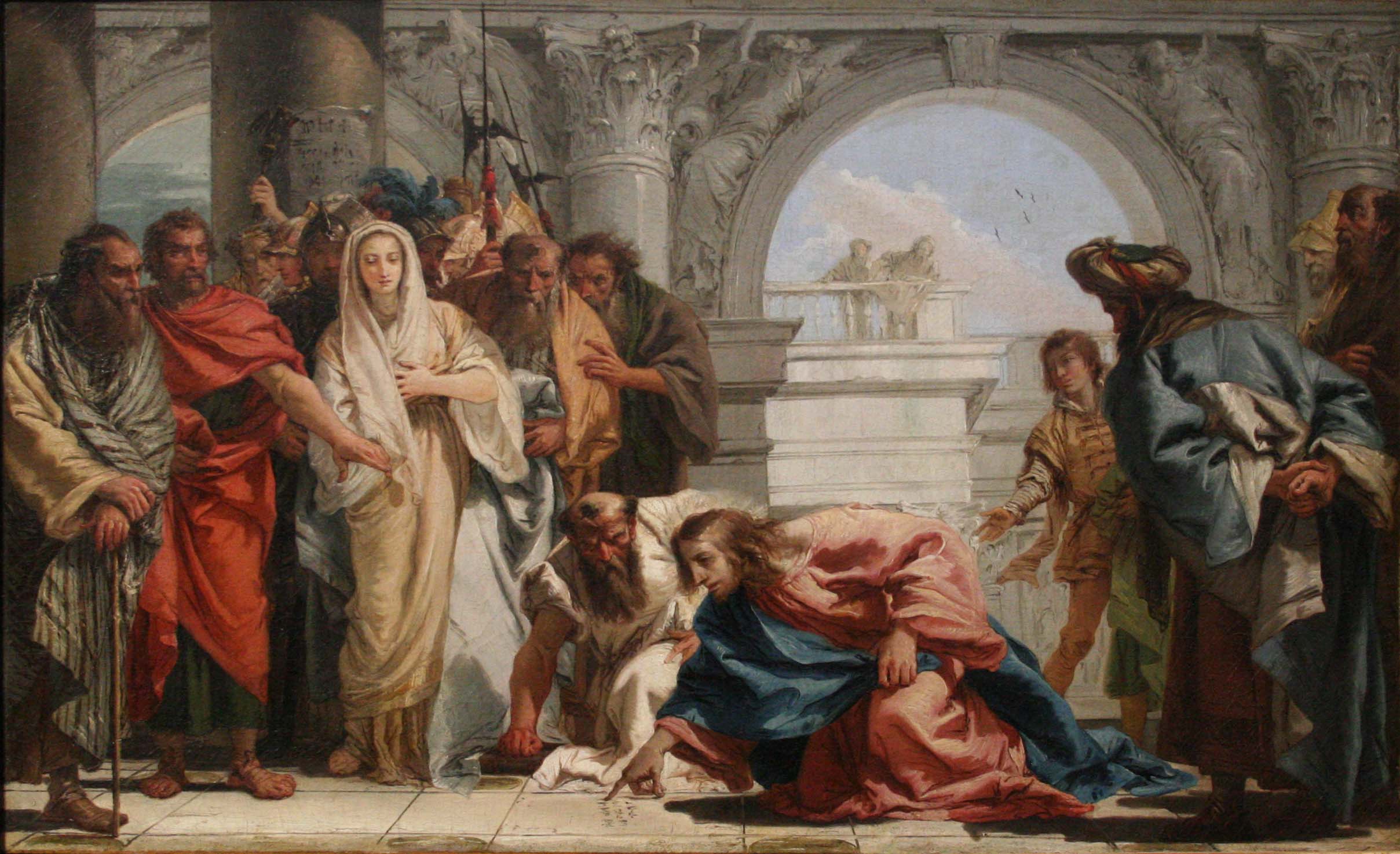 The Christ and the Adulteress - Giovanni Battista Tiepolo