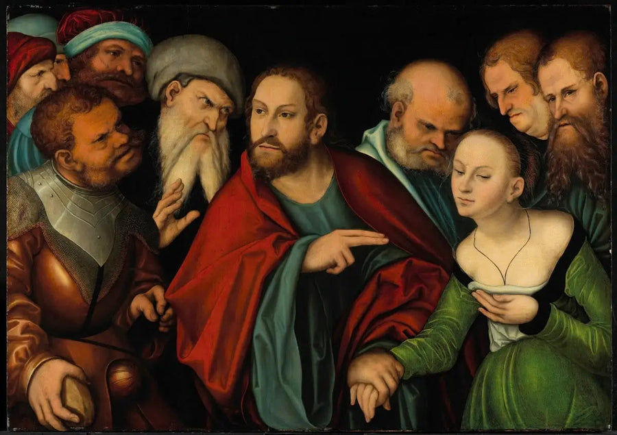 The Christ and the Adulteress - Lucas Cranach the Elder