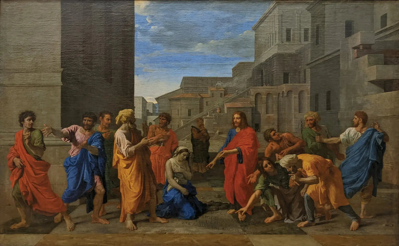 The Christ and the Adulteress - Nicolas Poussin