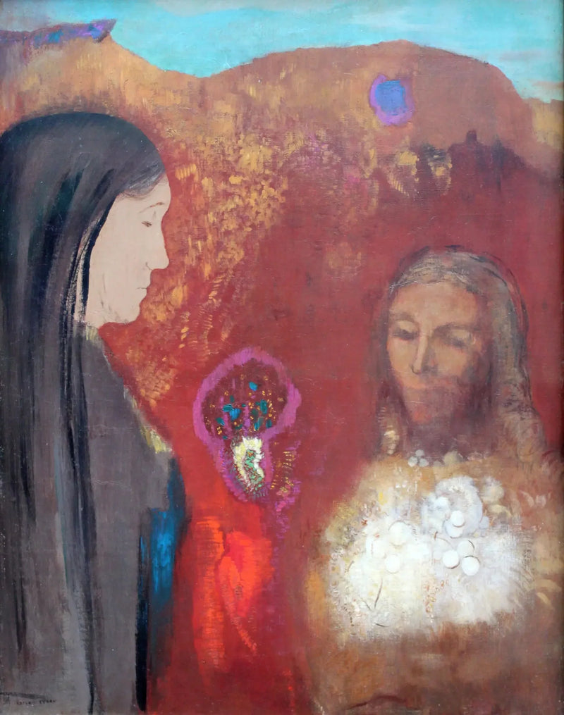 Christ and the Samaritan Woman (The Bouquet of White Flowers) - Odilon Redon