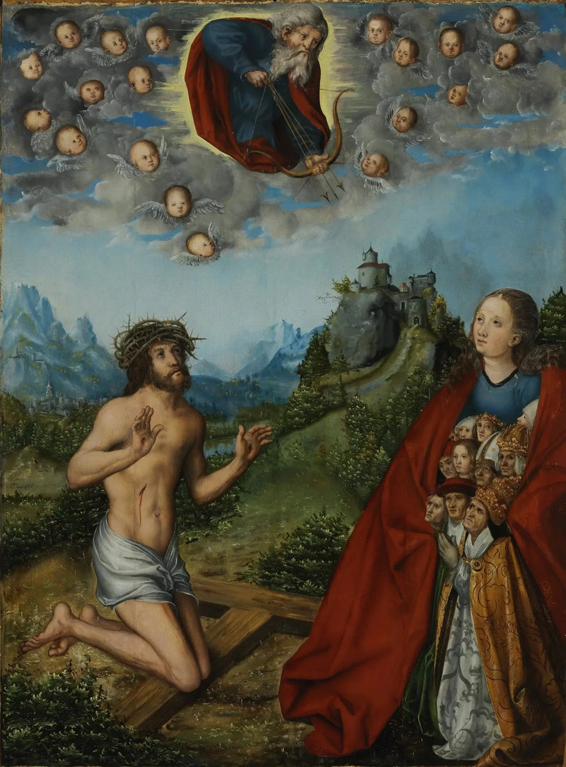 Christ and the Virgin Interceding for Humanity before God the Father - Lucas Cranach the Elder