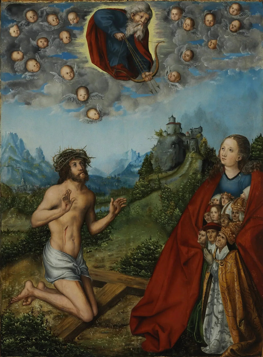Christ and the Virgin Interceding for Humanity before God the Father - Lucas Cranach the Elder