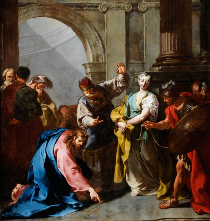 The Christ and the Adulteress - Giovanni Battista Pittoni