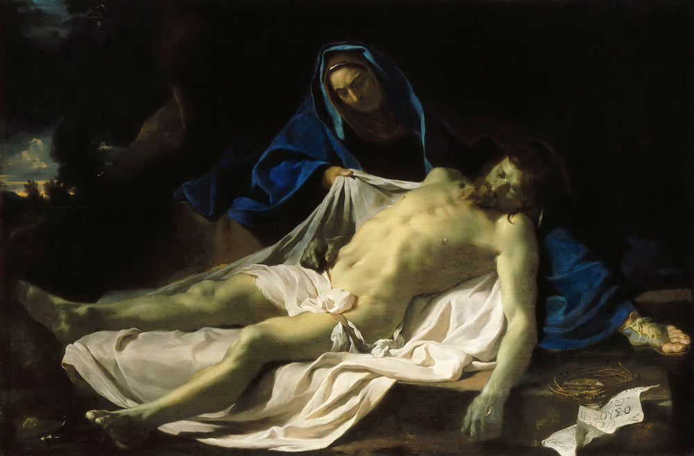 Le Christ mort sur les genoux de la Vierge - Charles Le Brun image 1 reproduction de peinture à l’huile