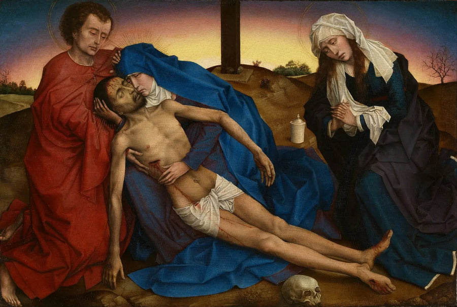 The Christ Pleured by His Mother, Saint John and Saint Mary Magdalene - Rogier van der Weyden