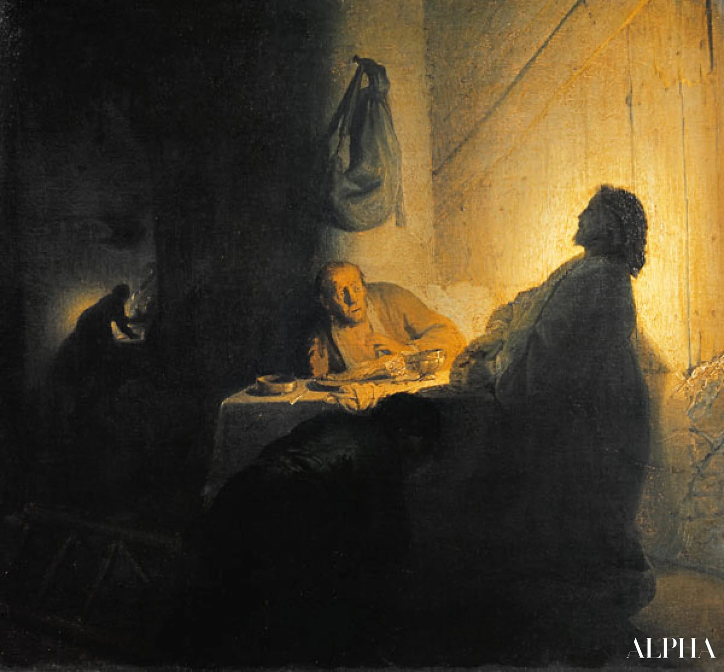 Le Christ ressuscité aux côtés de Emmaüs - Rembrandt van Rijn - Reproductions de tableaux et peintures haut de gamme