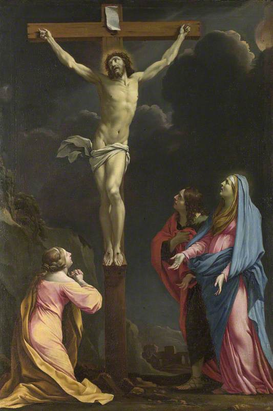Christ on the Cross surrounded by the Virgin and saints - Eustache Le Sueur