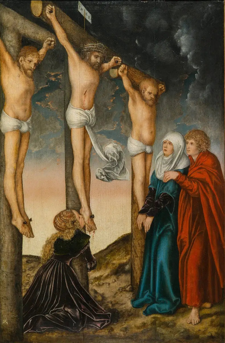 The Christ on the cross between the two thieves - Lucas Cranach the Elder