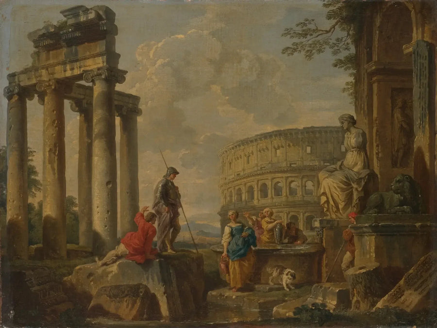 The Colosseum among the Roman ruins - Giovanni Paolo Panini