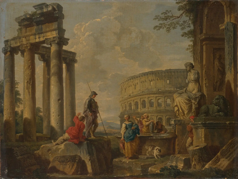 The Colosseum among the Roman ruins - Giovanni Paolo Panini
