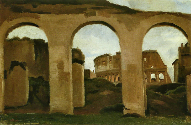 The Colosseum, seen through the arcades of the Basilica of Constantine - Jean-Baptiste Camille Corot
