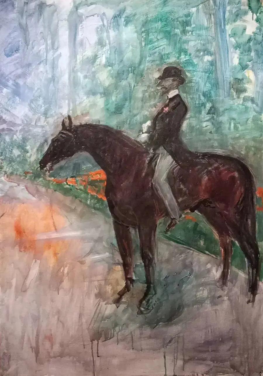 The Count of Toulouse-Lautrec on Horseback - Henri de Toulouse-Lautrec