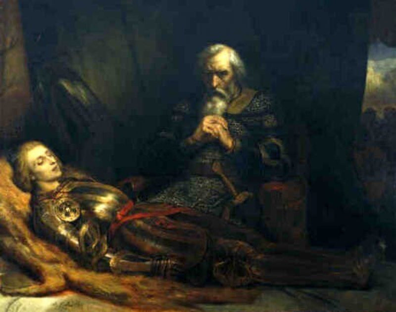 Count Eberhard of Württemberg mourns beside his son's body - Ary Scheffer