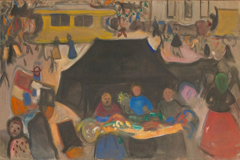 The Hearse on Potsdamer Platz - Edvard Munch