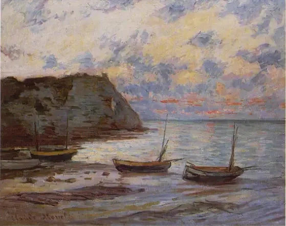 The Sunset at Etretat - Claude Monet