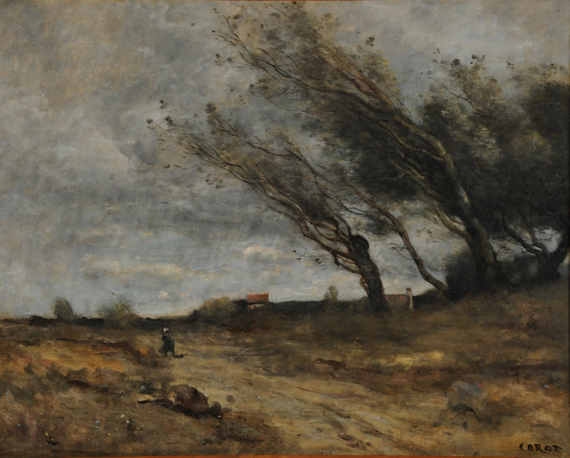 The Gust of Wind - Jean-Baptiste Camille Corot