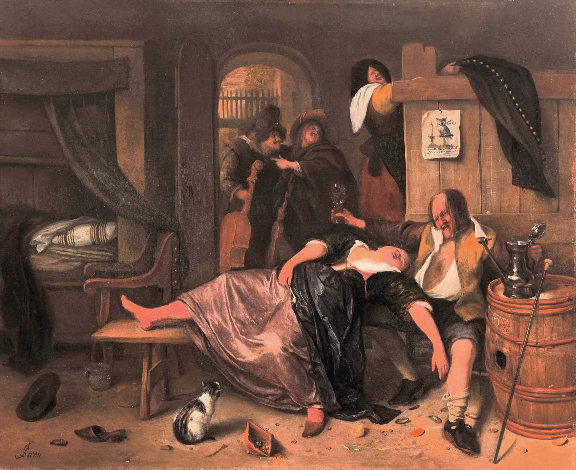Le Couple ivre - Jan Steen image 1 reproduction de peinture à l’huile