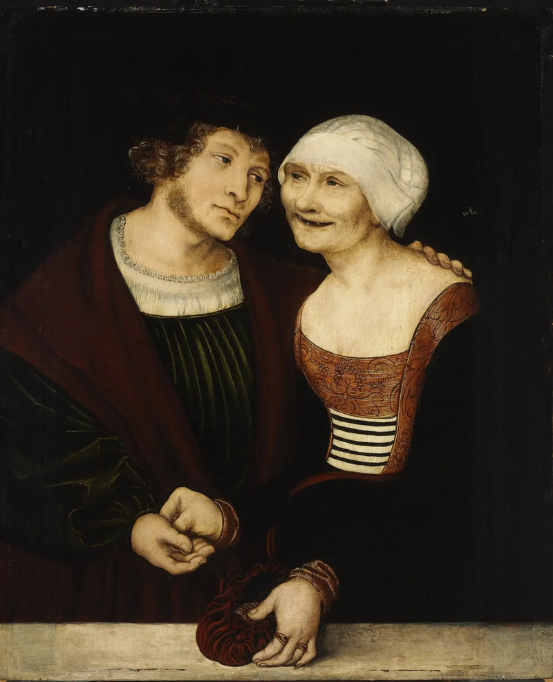 The mismatched couple: Young man and old woman - Lucas Cranach the Elder