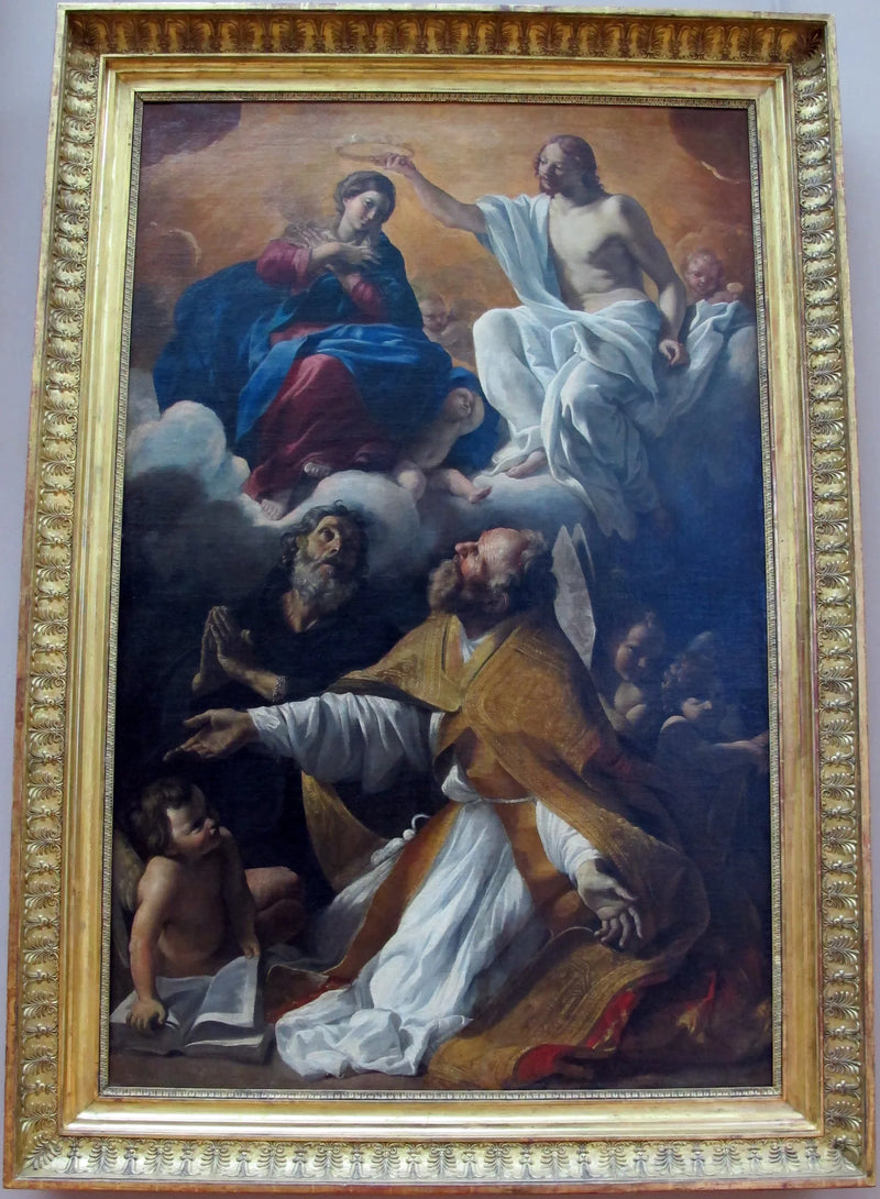 The Coronation of the Virgin with Saint Augustine and Saint William of Aquitaine - Giovanni Lanfranco