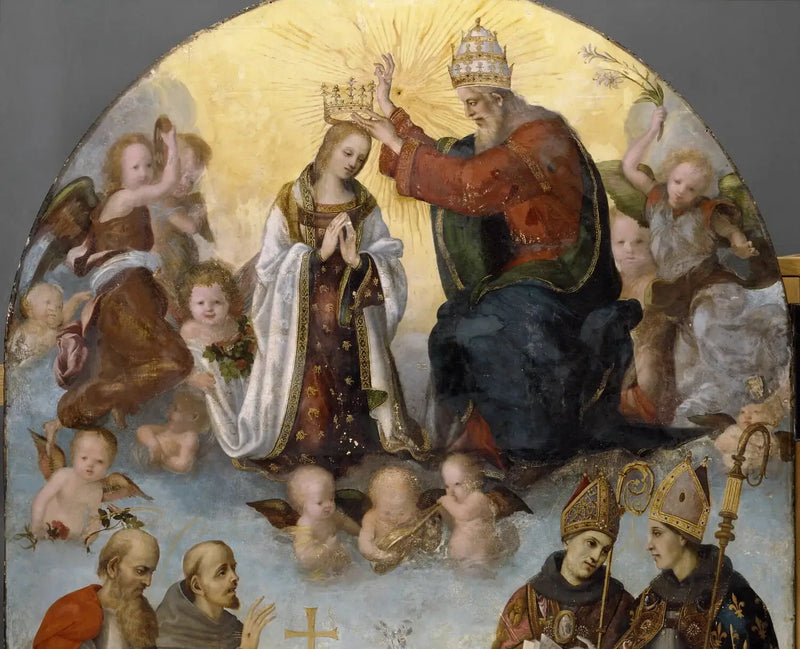 The Coronation of the Virgin with Saint Jerome, Saint Francis of Assisi, Saint Bonaventure and Saint Louis of Toulouse - Filippino Lippi