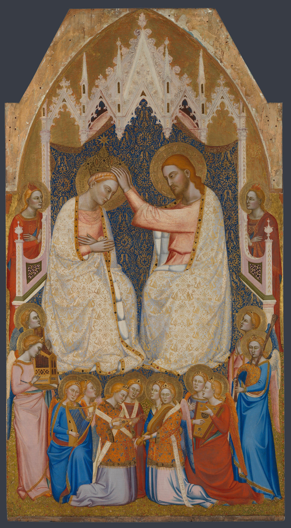 Le couronnement de la Vierge: panneau central du niveau principal - Jacopo di Cione - Alpha Reproduction