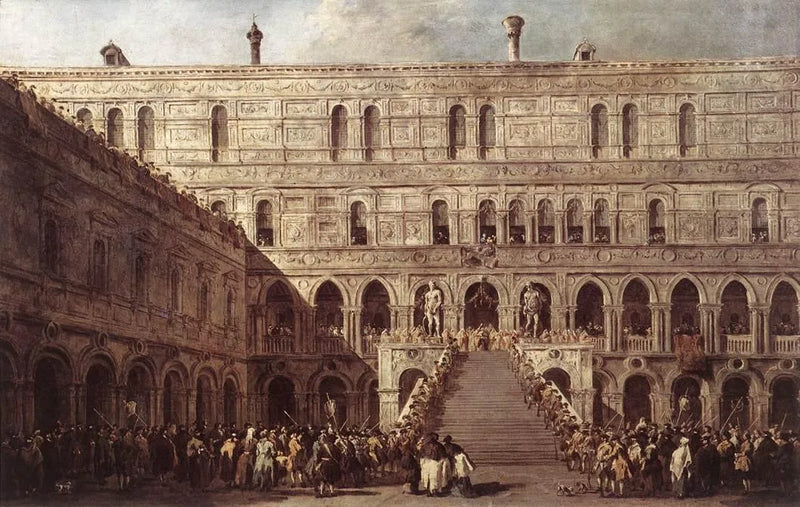 The Coronation of the Doge of Venice on the Giants' Staircase at the Ducal Palace of Venice - Francesco Guardi