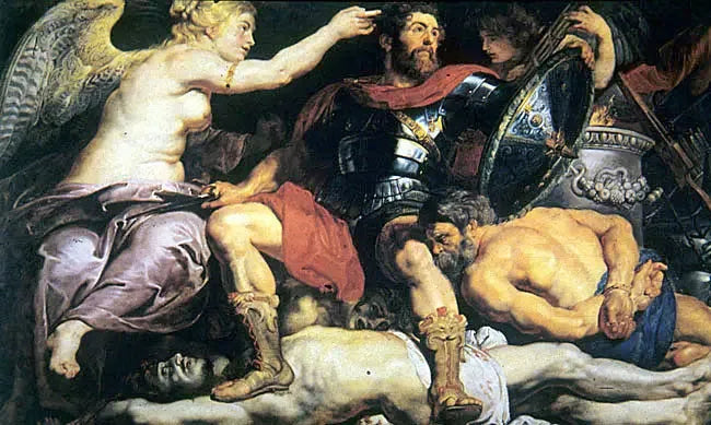 The Coronation of the Virtuous Hero - Peter Paul Rubens